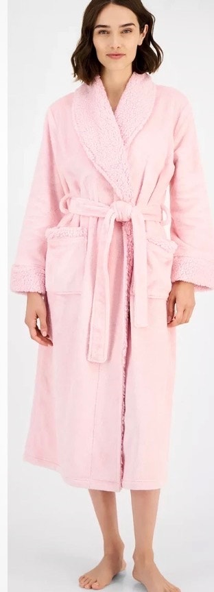 Brand New Charter Club Women's Size Xl/2xl Pink Rose Quartz Belted Bath Robe